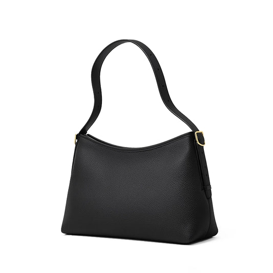 Effortless Elegance: Minimalist Pebbled Leather Hobo Bag
