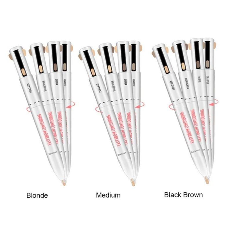 Eb02 Multifunctional Eyebrow Pencil Four-in-One Beauty Tool Four-Color Rotation round Beads Eyebrow Pencil