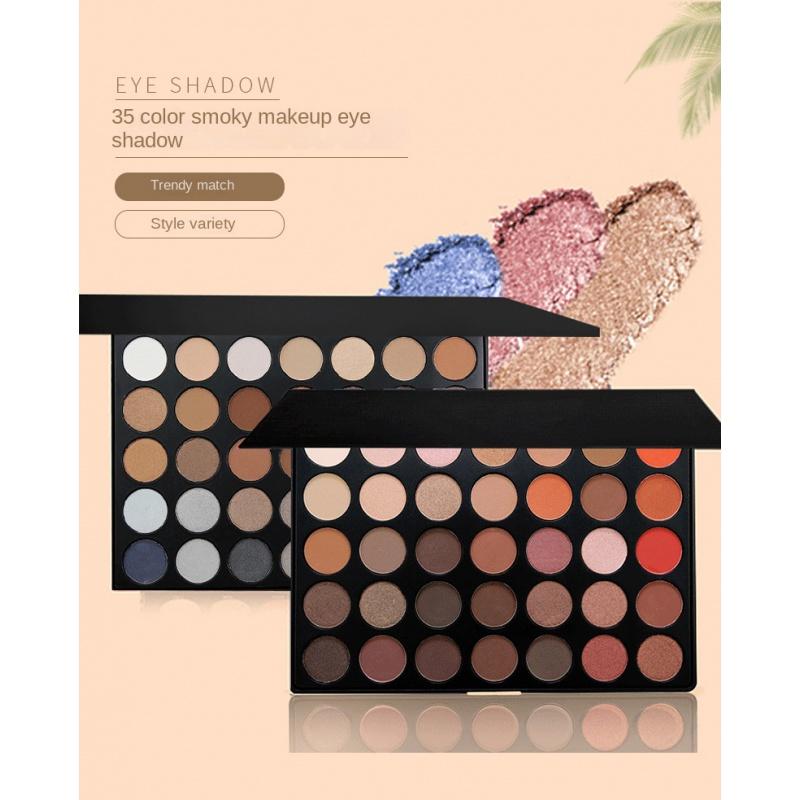 ES11 35 Color Eye Shadow Makeup Shimmer Matte Earth Color Eye Shadow Plate Ins Sequins Glitter Beauty Wholesale