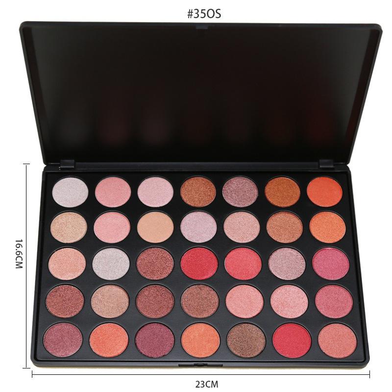 ES11 35 Color Eye Shadow Makeup Shimmer Matte Earth Color Eye Shadow Plate Ins Sequins Glitter Beauty Wholesale