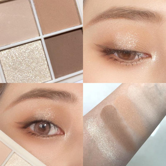 ES12 4 Color Eyeshadow Small Kit Ins Earth Color Four Grid Eye Shadow Plate Portable Models
