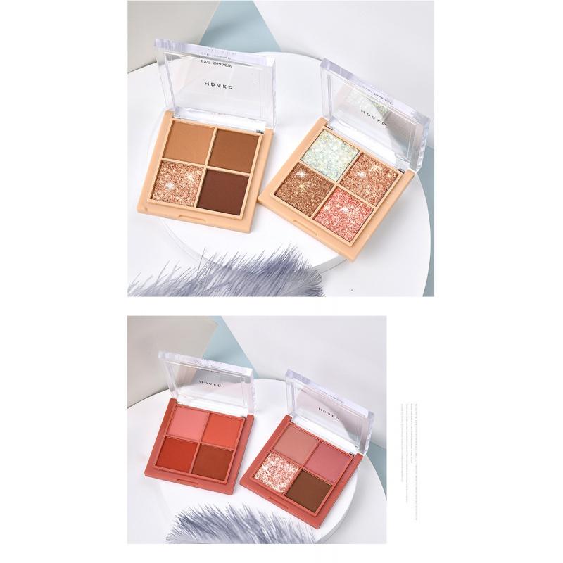 ES12 4 Color Eyeshadow Small Kit Ins Earth Color Four Grid Eye Shadow Plate Portable Models