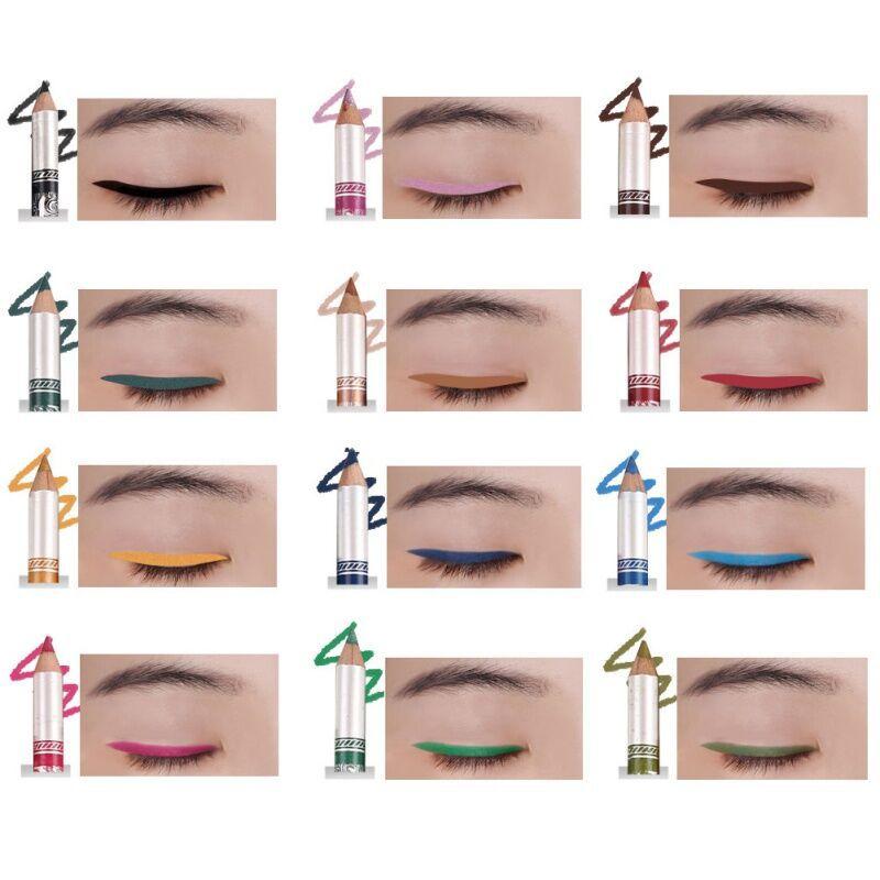 EL07 12 Color Mousse Eye Shadow Glue Pen Eyebrow Pencil Eyeliner Lip Liner Highlight Stick Set
