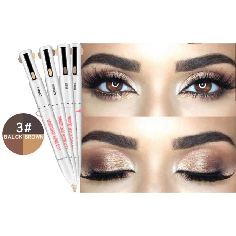 Eb02 Multifunctional Eyebrow Pencil Four-in-One Beauty Tool Four-Color Rotation round Beads Eyebrow Pencil