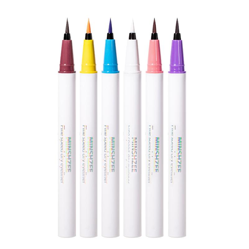 EL14 Eyeliner Not Smudge Ultra-Fine Waterproof Long-Lasting Brown White Color Liquid Eyeliner