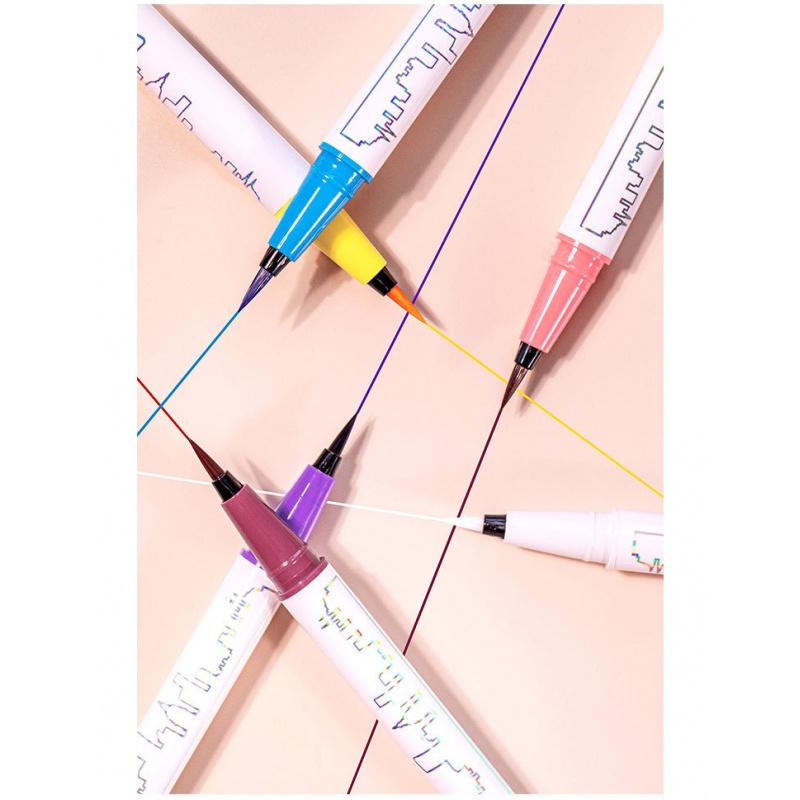 EL14 Eyeliner Not Smudge Ultra-Fine Waterproof Long-Lasting Brown White Color Liquid Eyeliner