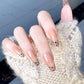 84 Spar cat's eye leopard print Nail Tips Fake Nail Patch Valentine's Day Wear Armor Jelly Glue