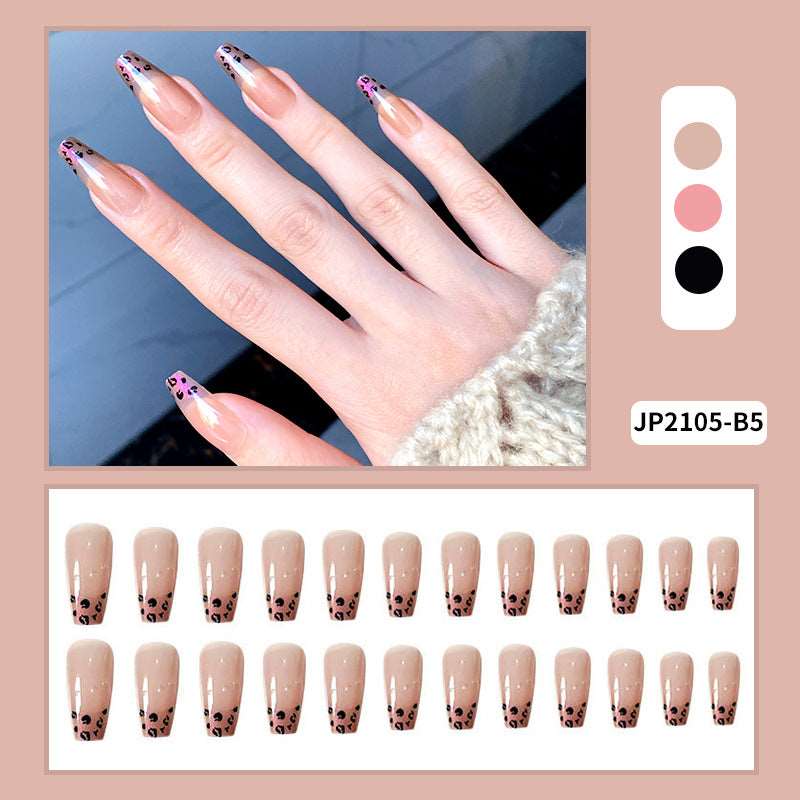 84 Spar cat's eye leopard print Nail Tips Fake Nail Patch Valentine's Day Wear Armor Jelly Glue