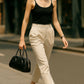 Black Leather Dome Top Handle Bag – Minimalist Shoulder & Handheld Boston Style for Everyday Elegance