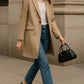 Black Leather Dome Top Handle Bag – Minimalist Shoulder & Handheld Boston Style for Everyday Elegance