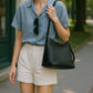 Effortless Elegance: Minimalist Pebbled Leather Hobo Bag