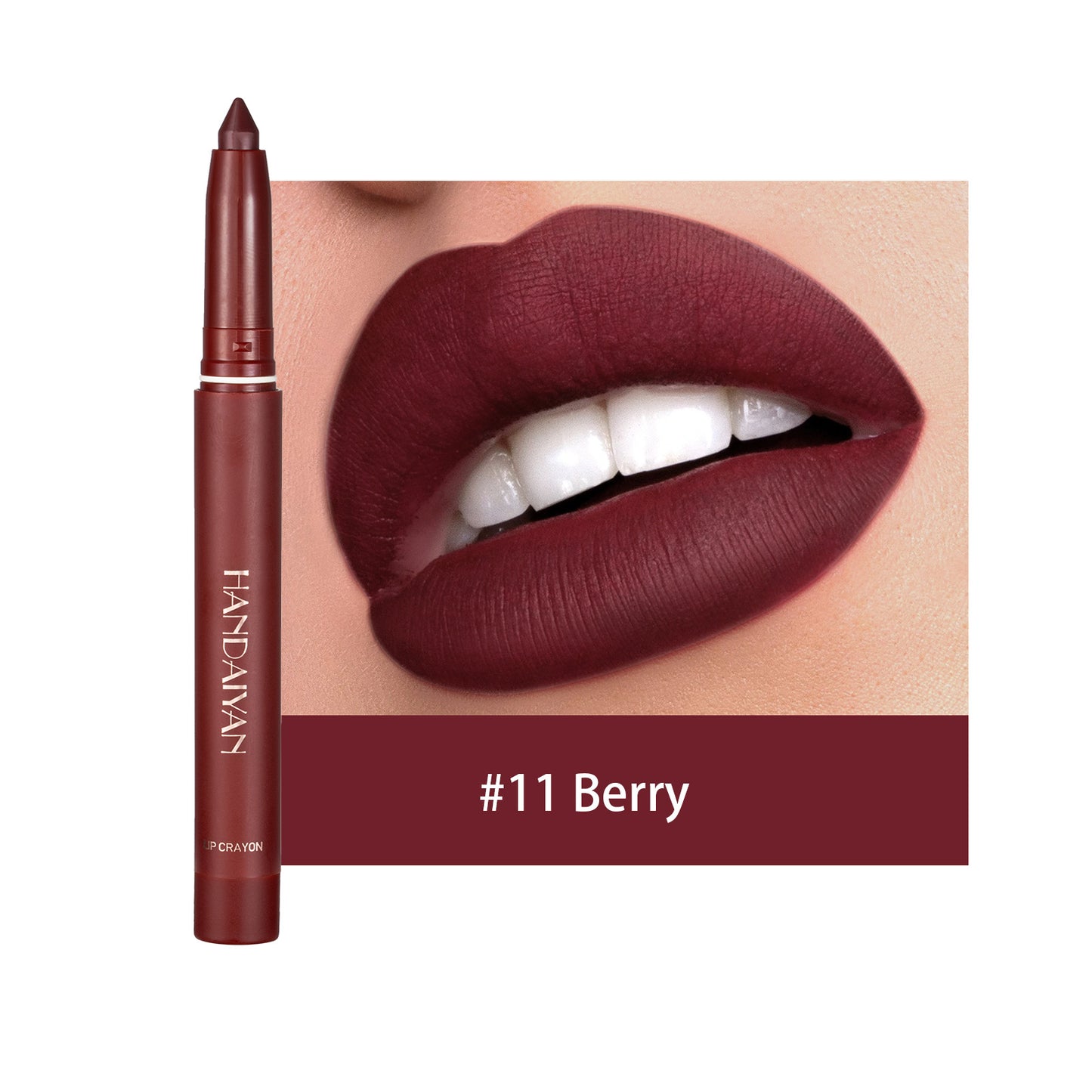 LS06 Not Easy to Fade No Stain on Cup Lipstick Pen Matte Lip Liner Dual-Use Lipstick