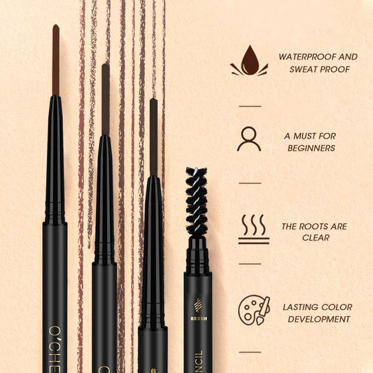 Eb01 Triangle Core Double-Headed Bevel Thin Head Eyebrow Pencil Durable Waterproof and Sweatproof Smear-Proof Makeup