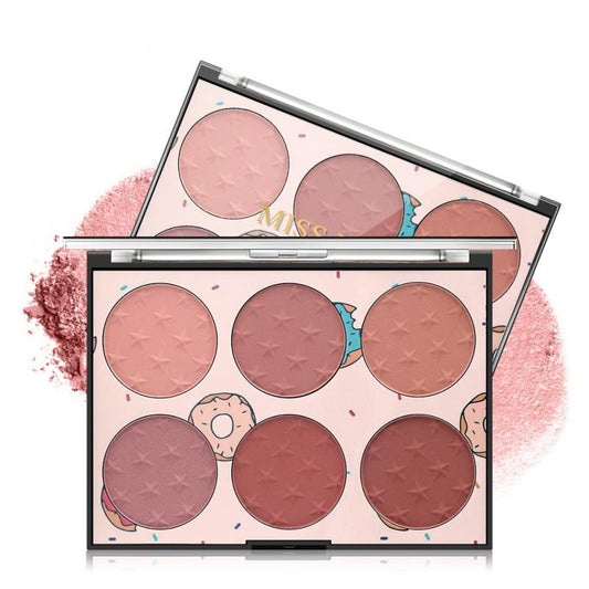 BL01 Miss Rose Six-Color Blush Long-Lasting Natural Red Matte Blusher Plate