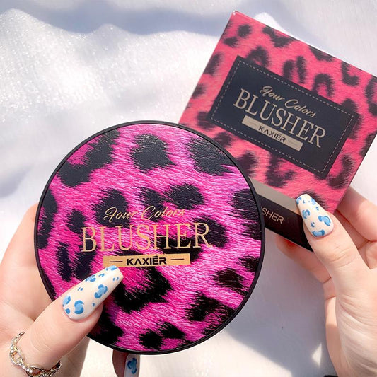 BL03 Leopard Print Gradient Blush Matte Shimmer Three-Dimensional Natural Nude Makeup Lasting Repair Rouge