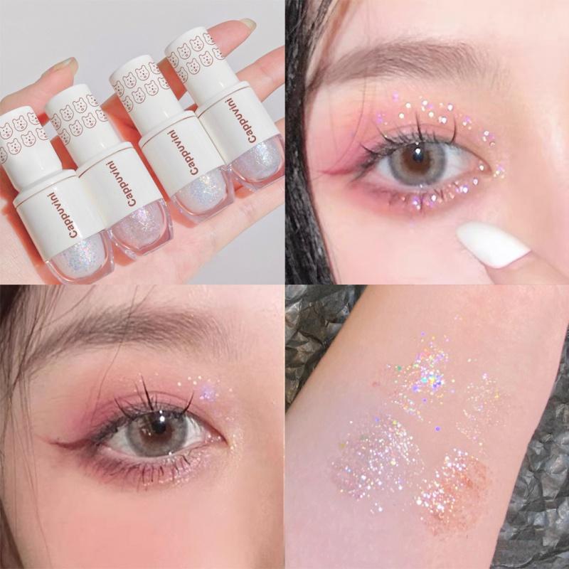 Es02 Starry Liquid Eye Shadow Bear Bowling Sequins Glitter Student Mermaid Pearl Tears