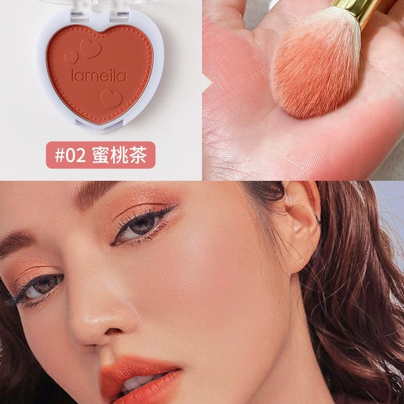 BL05 Rouge Blusher Plate Nude Makeup Repair Monochrome Beginner Female Monochrome Heart Blush