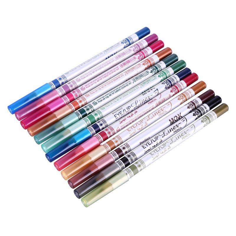 EL07  12 Color Mousse Eye Shadow Glue Pen Eyebrow Pencil Eyeliner Lip Liner Highlight Stick Set