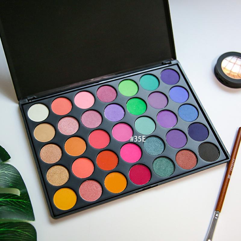 ES11 35 Color Eye Shadow Makeup Shimmer Matte Earth Color Eye Shadow Plate Ins Sequins Glitter Beauty Wholesale