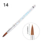 New Glitter Handle Nail Art Brush for Acrylic Powder 100% Nylon Manicure Acrylic Nails Round Nail Art Brush With Liquid 7 Sizes