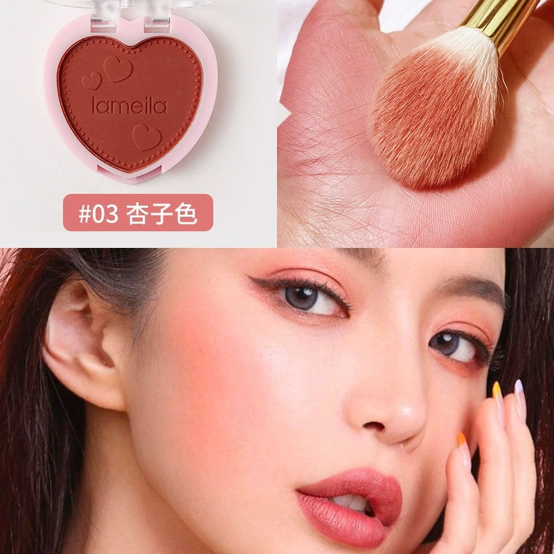 BL05 Rouge Blusher Plate Nude Makeup Repair Monochrome Beginner Female Monochrome Heart Blush