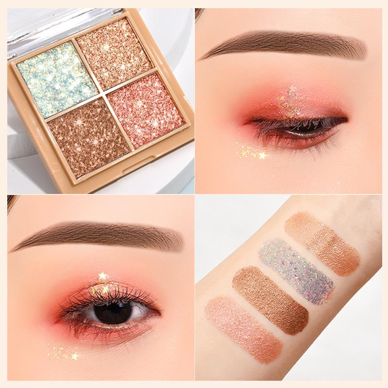 ES12 4 Color Eyeshadow Small Kit Ins Earth Color Four Grid Eye Shadow Plate Portable Models