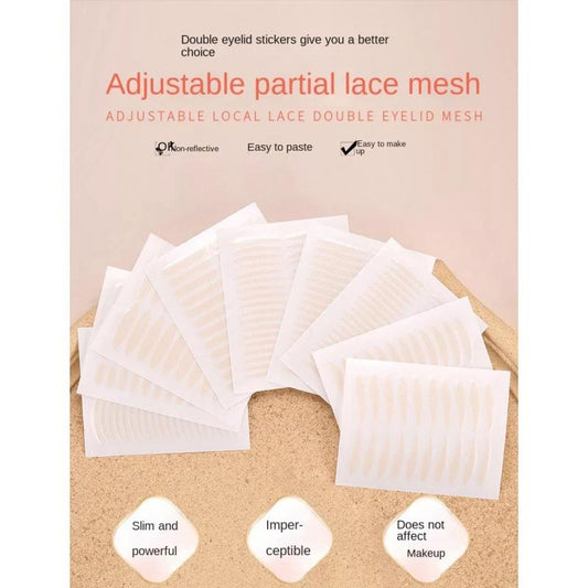 EM07 Partial Lace Double Eyelid Stickers Water Sticking Fine Adjustment Eye Beauty Tape Breathable Mesh Water Sticking Invisible Adjustment Type