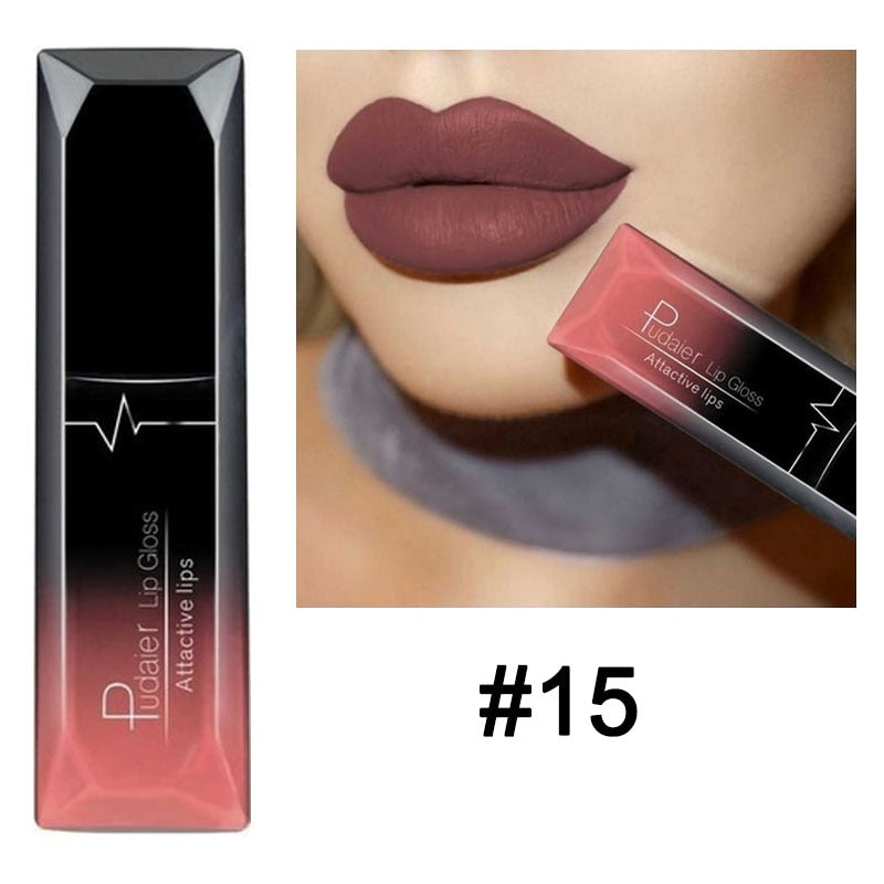 Waterproof Nude Matte Velvet Glossy Lip Gloss 21 Colors Women Fashion