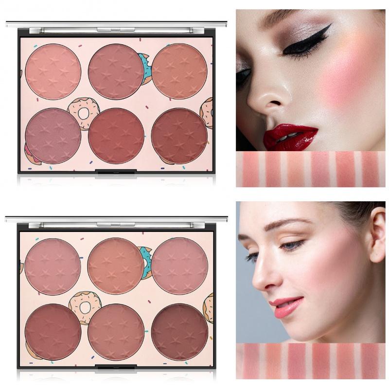 BL01 Miss Rose Six-Color Blush Long-Lasting Natural Red Matte Blusher Plate