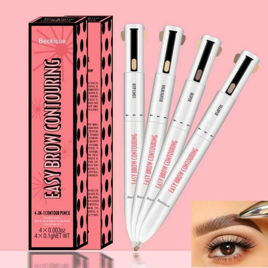 Eb02 Multifunctional Eyebrow Pencil Four-in-One Beauty Tool Four-Color Rotation round Beads Eyebrow Pencil