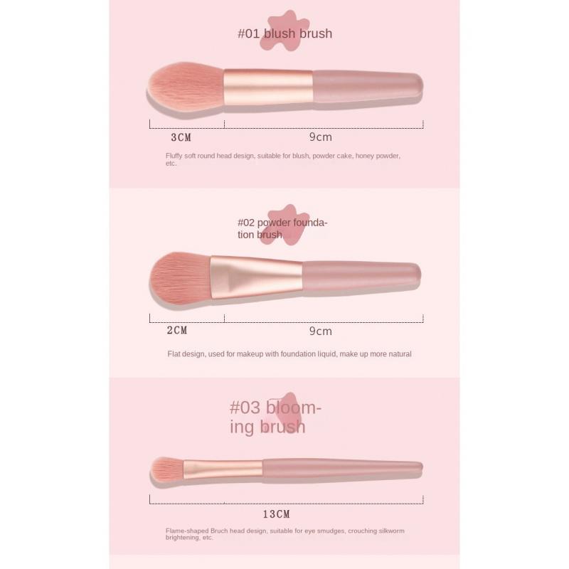 New Mini 8 Makeup Brushes Set Eye Shadow Brush Lash Comb Blush Loose Powder Brush Makeup Brush