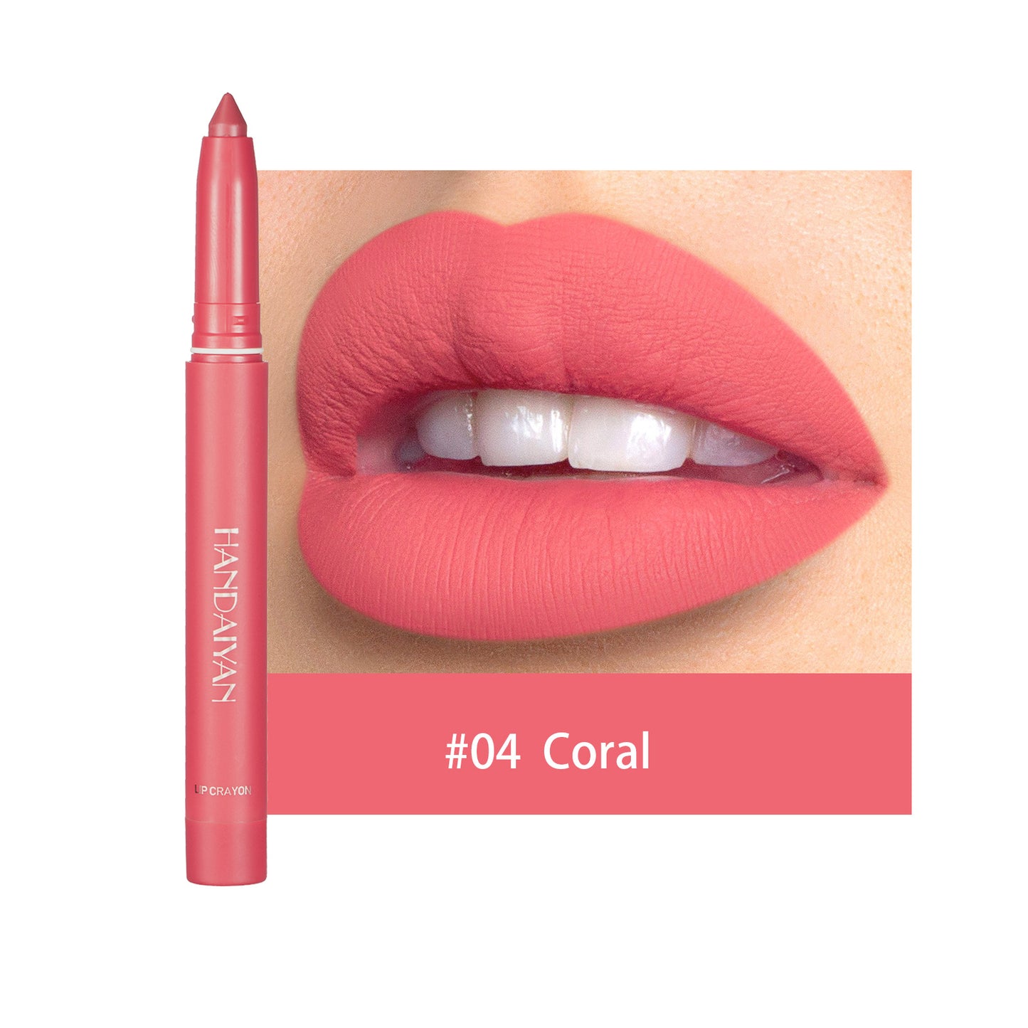 LS06 Not Easy to Fade No Stain on Cup Lipstick Pen Matte Lip Liner Dual-Use Lipstick