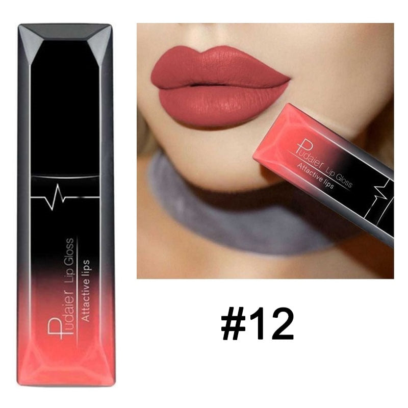 Waterproof Nude Matte Velvet Glossy Lip Gloss 21 Colors Women Fashion