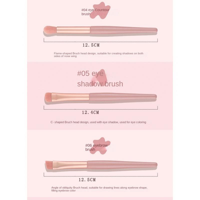 New Mini 8 Makeup Brushes Set Eye Shadow Brush Lash Comb Blush Loose Powder Brush Makeup Brush