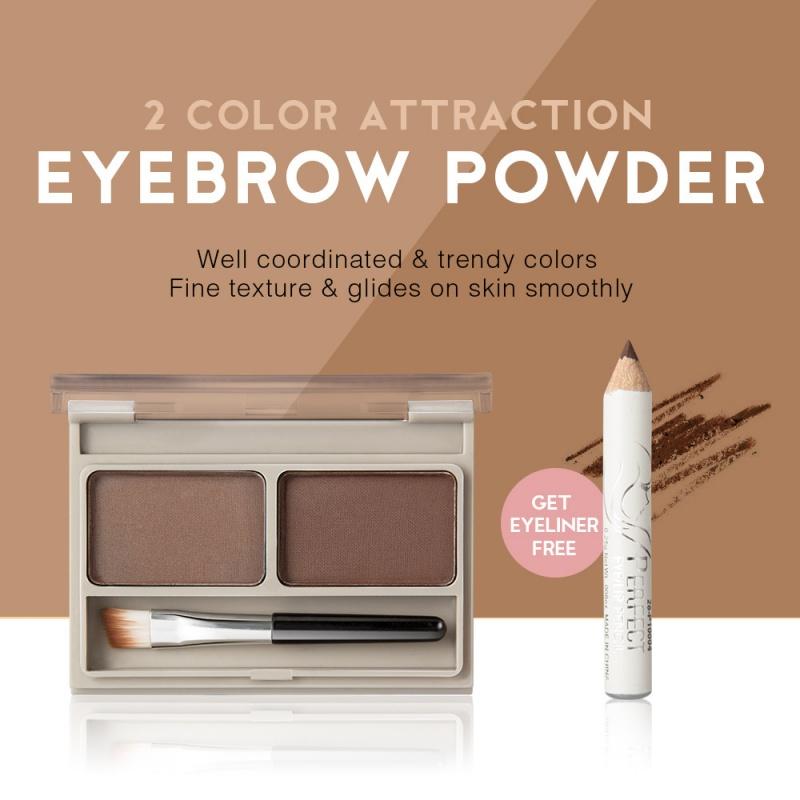 Two-Tone Eyebrow Powder with Eyebrow Brush Eyeliner Natural Three-Dimensional Waterproof and Sweat-Proof