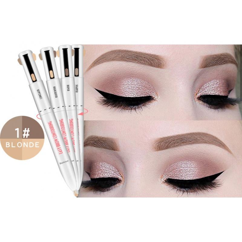Eb02 Multifunctional Eyebrow Pencil Four-in-One Beauty Tool Four-Color Rotation round Beads Eyebrow Pencil