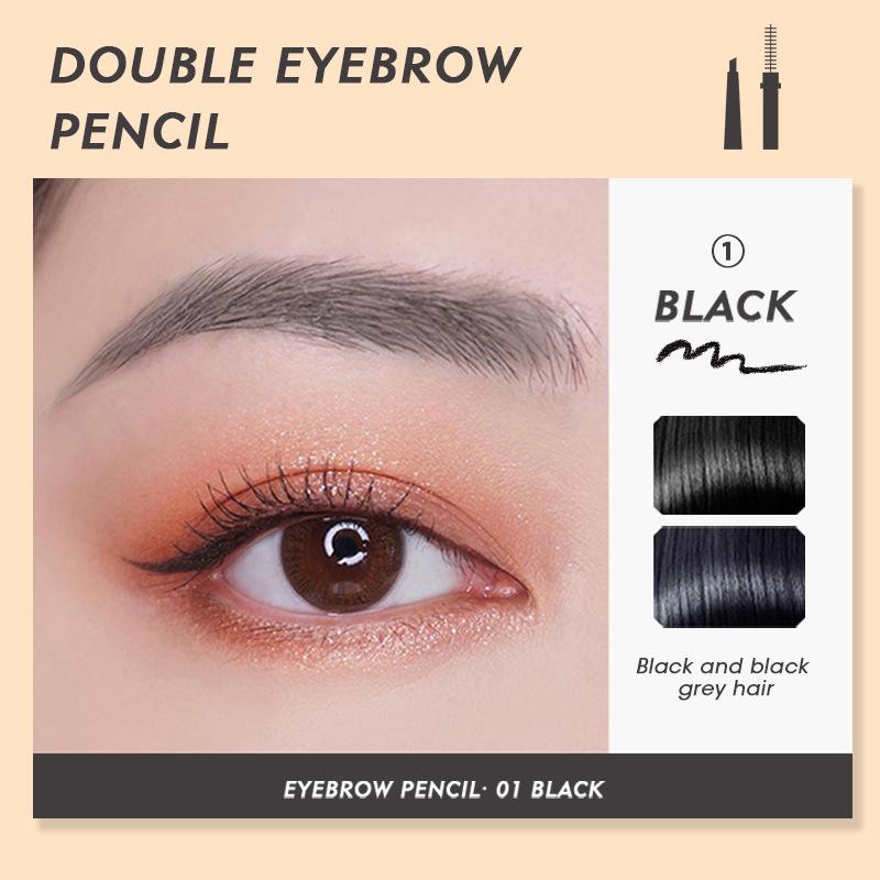 Eb01 Triangle Core Double-Headed Bevel Thin Head Eyebrow Pencil Durable Waterproof and Sweatproof Smear-Proof Makeup