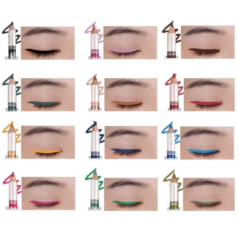 EL07  12 Color Mousse Eye Shadow Glue Pen Eyebrow Pencil Eyeliner Lip Liner Highlight Stick Set