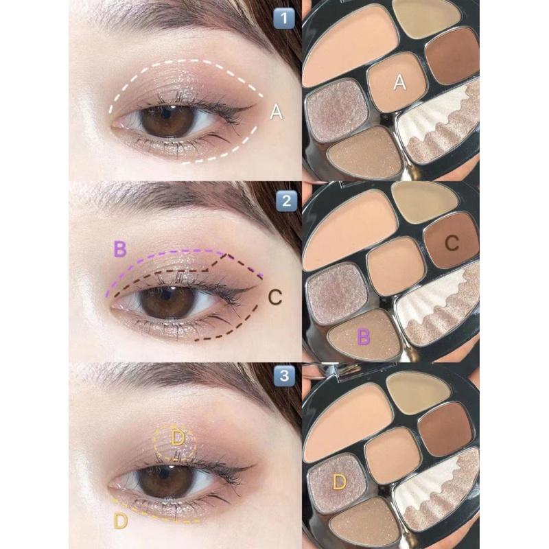 Es05 Eight-Color Amber Eye Shadow Shimmering Powder Shimmer Earth Color Eye Shadow Plate Ins High-Profile Figure