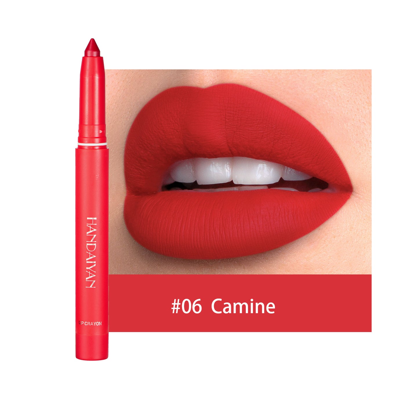 LS06 Not Easy to Fade No Stain on Cup Lipstick Pen Matte Lip Liner Dual-Use Lipstick