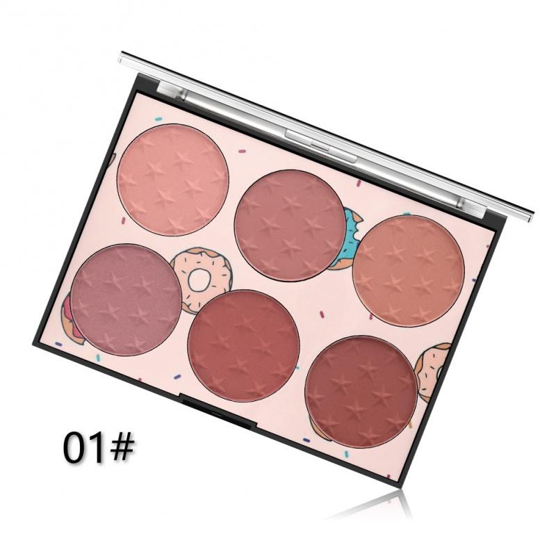 BL01 Miss Rose Six-Color Blush Long-Lasting Natural Red Matte Blusher Plate