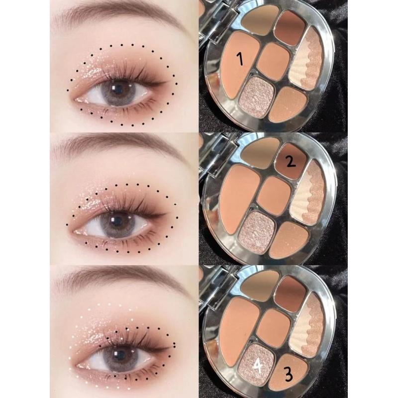 Es05 Eight-Color Amber Eye Shadow Shimmering Powder Shimmer Earth Color Eye Shadow Plate Ins High-Profile Figure