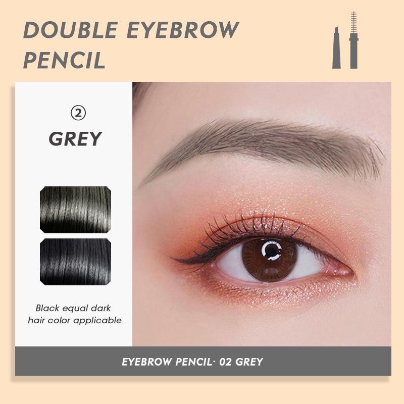 Eb01 Triangle Core Double-Headed Bevel Thin Head Eyebrow Pencil Durable Waterproof and Sweatproof Smear-Proof Makeup