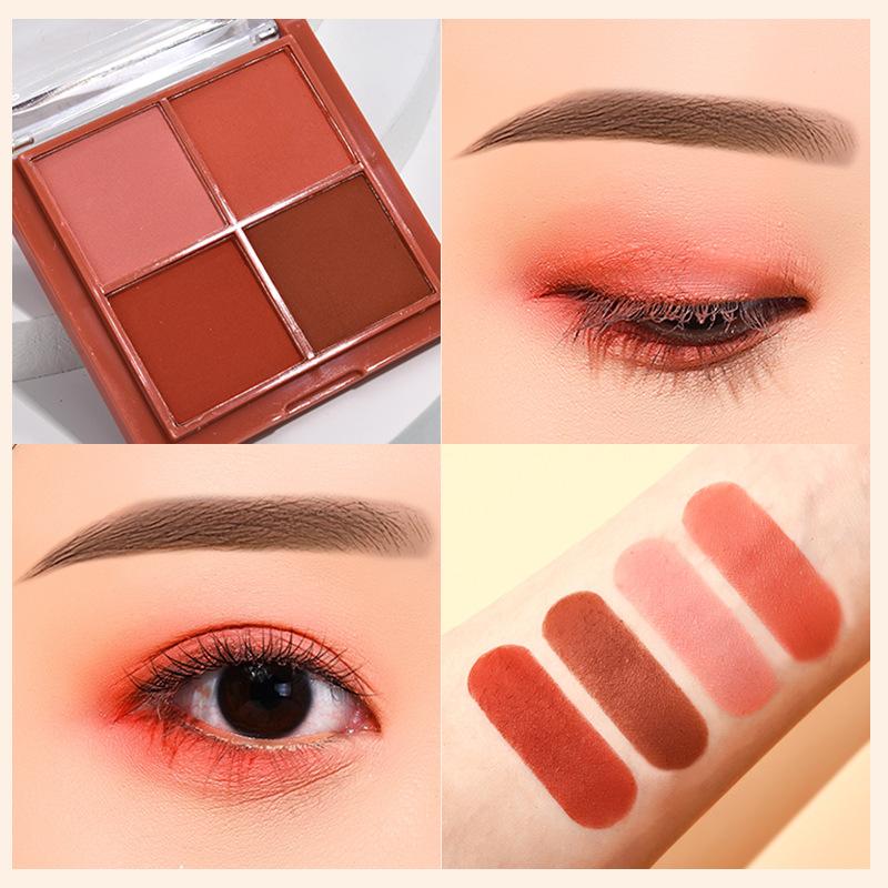 ES12 4 Color Eyeshadow Small Kit Ins Earth Color Four Grid Eye Shadow Plate Portable Models