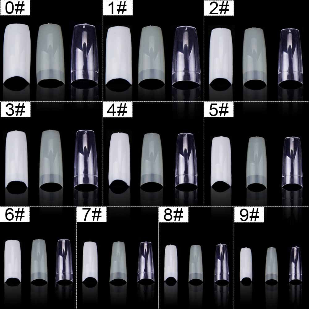 500pcs Fake Nails French Manicure Acrylic False Nails