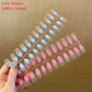Pink Cow Design False Nail French Full Cover Long Coffin Fake Nails Glue DIY Manicure Nail Art Tools Press on Nails Nail Tips