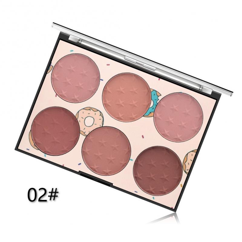 BL01 Miss Rose Six-Color Blush Long-Lasting Natural Red Matte Blusher Plate