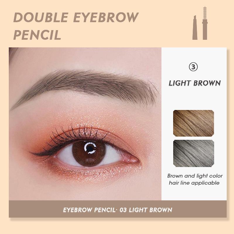 Eb01 Triangle Core Double-Headed Bevel Thin Head Eyebrow Pencil Durable Waterproof and Sweatproof Smear-Proof Makeup