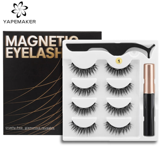 YAPEMAKER Magnetic Eyelashes 3D False Mink Eyelashes Magnet Lashes Magnetic Eyeliner&Tweezer Set Makeup Pestañas Magneticas