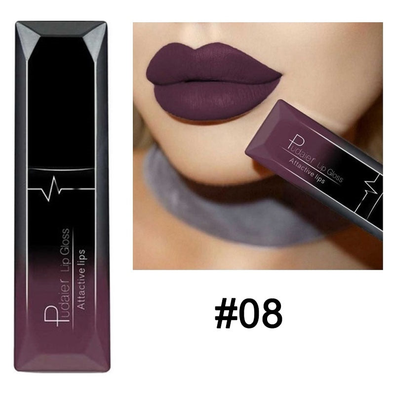 Waterproof Nude Matte Velvet Glossy Lip Gloss 21 Colors Women Fashion